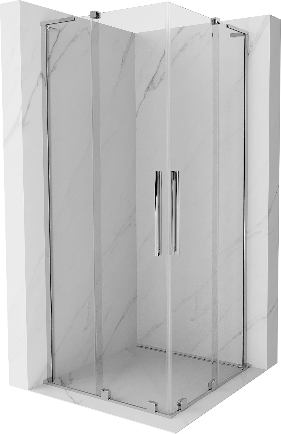 Mexen Velar L Duo kabina prysznicowa rozsuwana 90 x 90 cm, transparent, chrom - 871-090-090-02-03-01